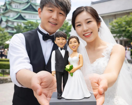 結婚式のプレゼント！オーダーメイドウエディング人形！ オーダーメイド結婚祝い人形｜写真から作る新郎新婦フィギュア｜名入れ