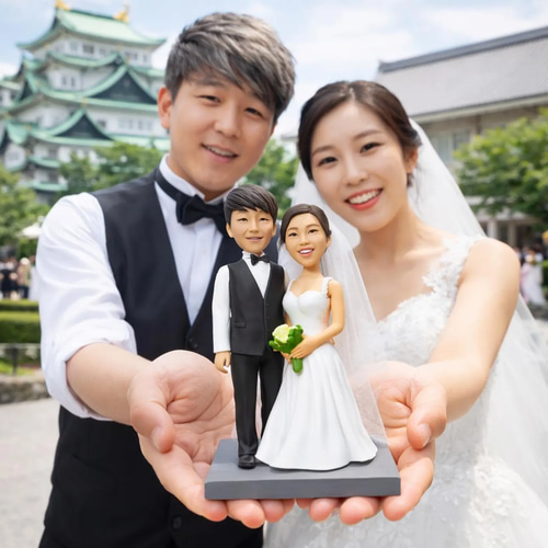 オーダーメイド結婚祝い人形｜写真から作る新郎新婦フィギュア｜名入れ