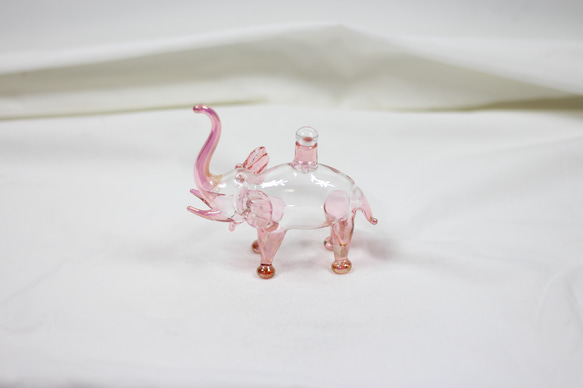 「ハーバリウム　空瓶　象　ピンク」エレファント　エジプト　エジプシャンボトル動物アイテム　エジプトの職人　ガラス 瓶 3枚目の画像