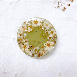 オリーブパープル小花のヘアゴムセット 3枚目の画像