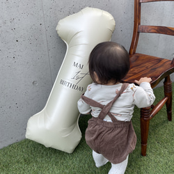 Mサイズベージュです♩ ナンバーバルーン　ナチュラル　くすみ　ベージュ　誕生日バルーン　1歳　風船 4枚目の画像