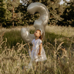 Mサイズベージュです♩ ナンバーバルーン　ナチュラル　くすみ　ベージュ　誕生日バルーン　1歳　風船 12枚目の画像