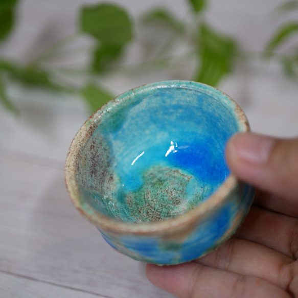 京焼 陶器 ボウル 緑茶色模様 京焼 陶器 ボウル 緑茶色模様