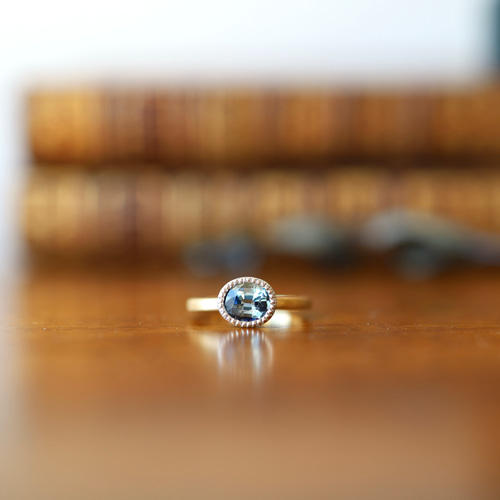 K18YG Pt950H 大粒バイカラーサファイアリング 指輪・リング Ton Ton