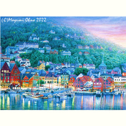 アクリル額イタリアで版画化☆南フランス ニース コートダジュール