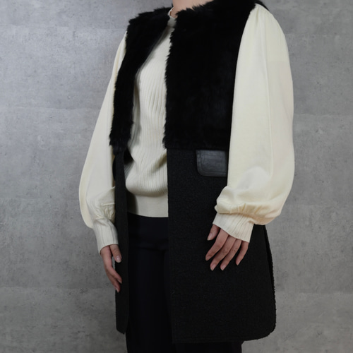 ラビットファーベスト黒 ラビットファー ベスト ジレ ブラック 未使用｜Yahoo!フリマ（旧PayPay