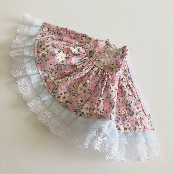 リカちゃん　服　ワンピース　花柄　ピンク 4枚目の画像