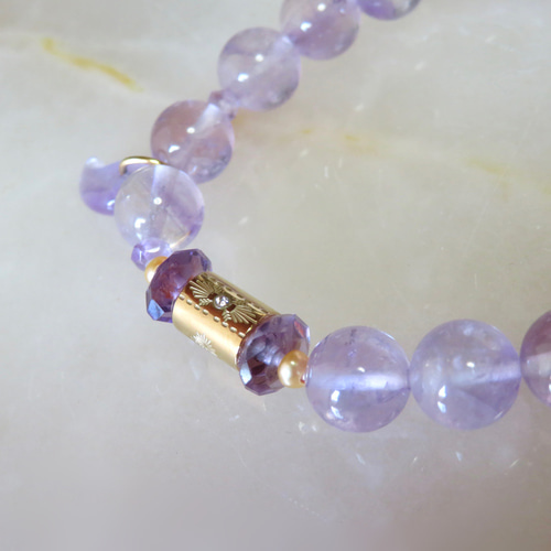 アメジスト✖️ルビー　勾玉ブレスレット アメジストの勾玉ジュエルブレスレット ブレスレット