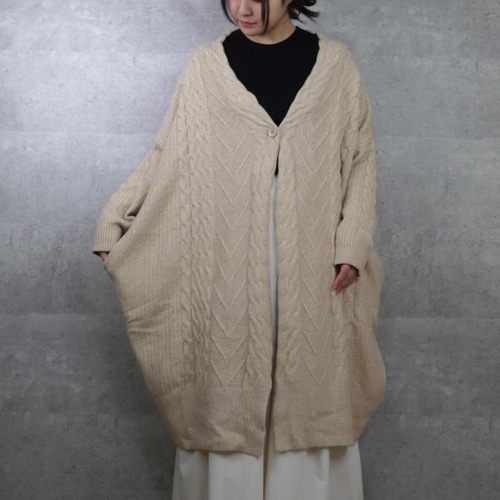 ゆったり涼感ロングカーディガン(02_M 24_杢ベージュ