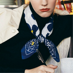 naptime スカーフ ブルー 藍染+草木染め スカーフ】青花｜田中夕香子 氏｜［FUDGE コラボ］世界