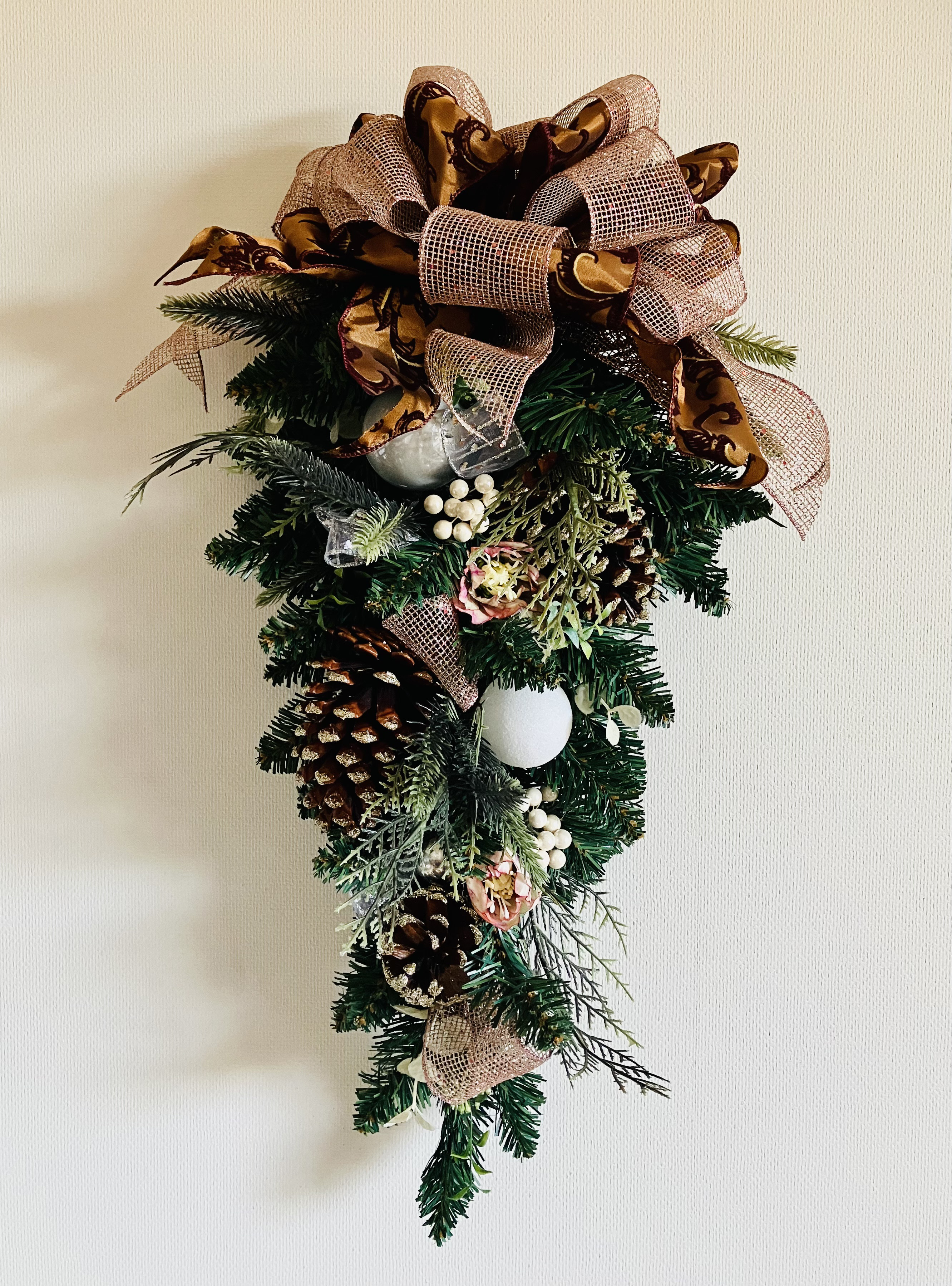 Creema限定◆再販) クリスマス　約60㎝　大きいクリスマススワッグ
