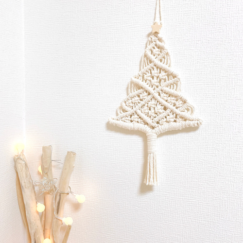 マクラメタペストリー クリスマスツリー small タペストリー・壁掛け