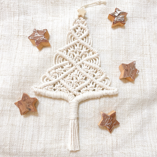 マクラメタペストリー クリスマスツリー small タペストリー・壁掛け
