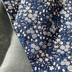 ゆったり立体パンツ　紺×小花　ふんどしパンツ　リラックスショーツ 2枚目の画像