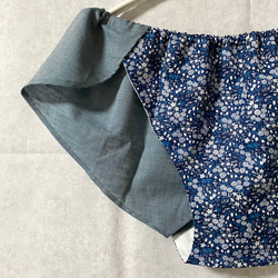 ゆったり立体パンツ　紺×小花　ふんどしパンツ　リラックスショーツ 3枚目の画像