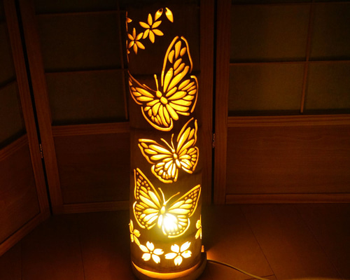 竹灯り・竹あかり・竹灯籠・竹灯篭・竹ランプ   ～～ 癒しの灯り★蝶灯り★～ f19f1ffe0285673ddc9f734f23d5ac