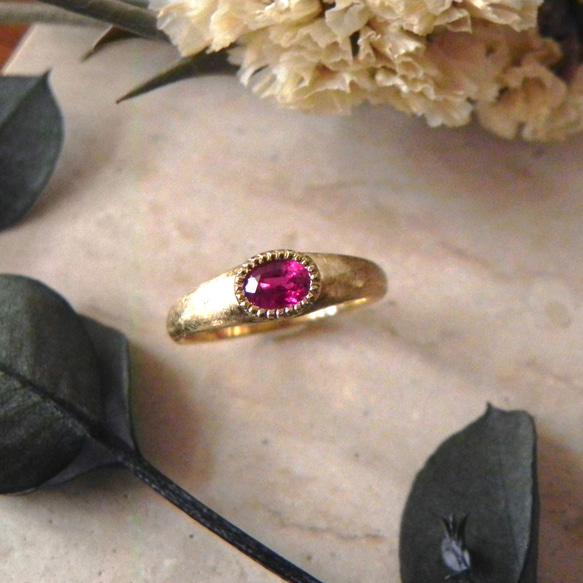 K18YG 思い出のルビーリング 指輪・リング Ton Ton〔ジュエリー  