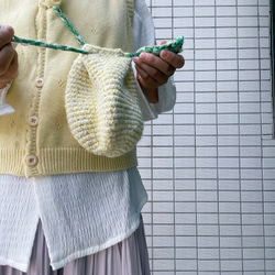 レモン巾着袋 手編みバッグ かわいいフルーツバッグ 4枚目の画像