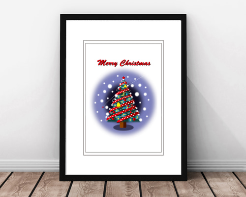 ポスターA4/クリスマスツリー/オリジナルイラスト イラスト art