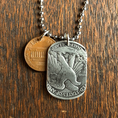 USAウォーキングリバティ銀貨　ドッグタグネックレス USAウォーキングリバティ銀貨 ドッグタグネックレス ネックレス