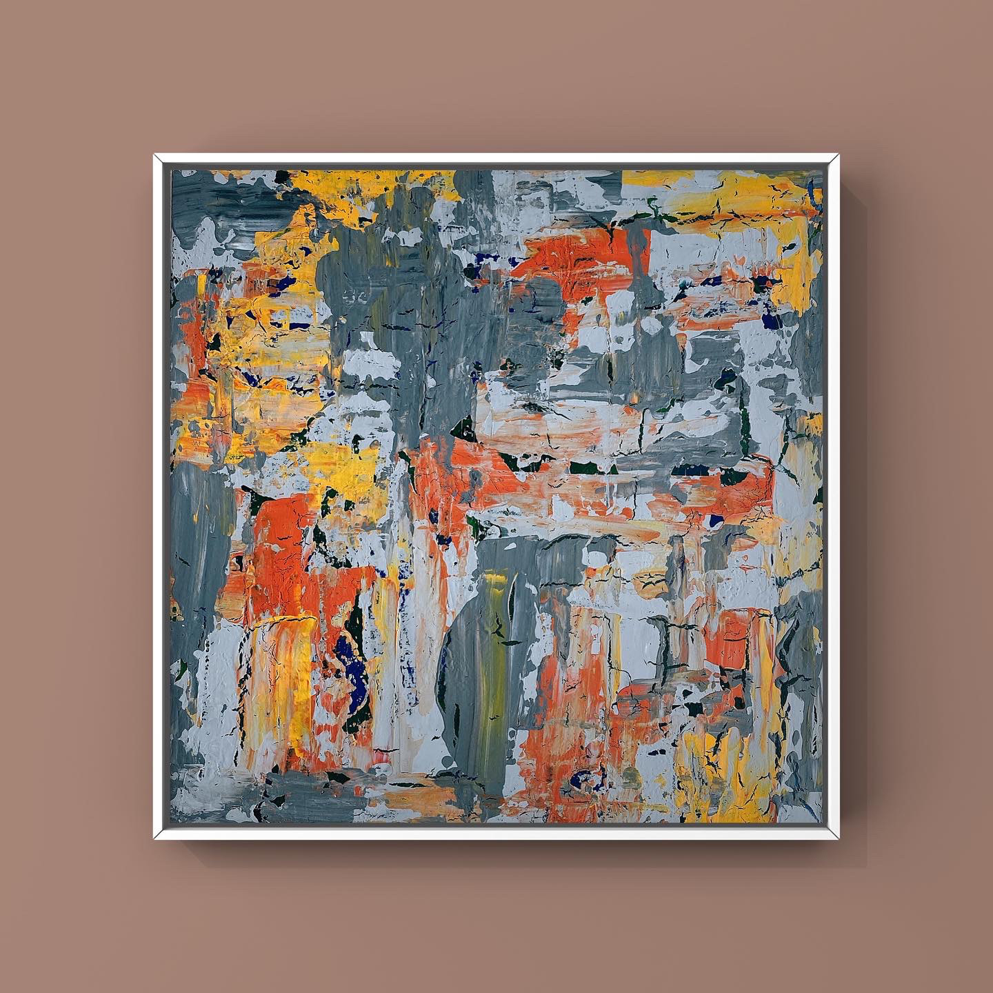 テクスチャーアート アクリル画 現代アート 花の絵 抽象画 原画