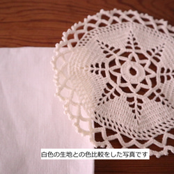 ドイツの手仕事/アイボリー色の糸で編まれたラウンド形手編みドイリー (未使用品 ヴィンテージ リメイク素材） 7枚目の画像