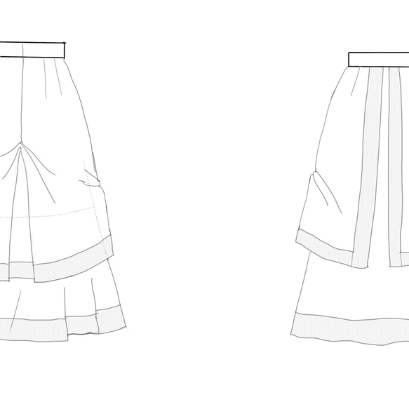 型紙　ソレッラスカート＜ソレッラの憂鬱＞レトロ、クラシカルなハンドメイド用型紙（CADパターン） 5枚目の画像