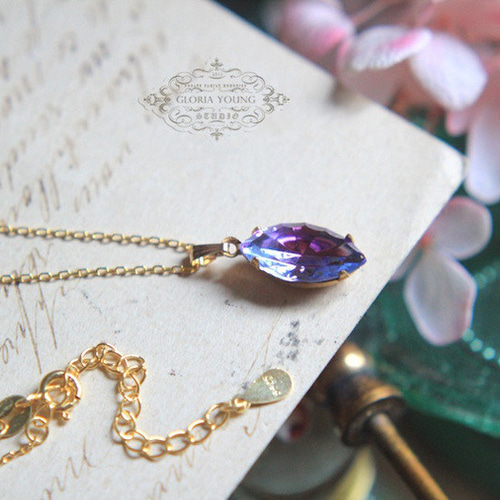 Swarovski ⭐︎エレガントな紫色と緑色のネックレスとリング Swarovski ⭐︎エレガントな紫色と緑色のネックレスとリング
