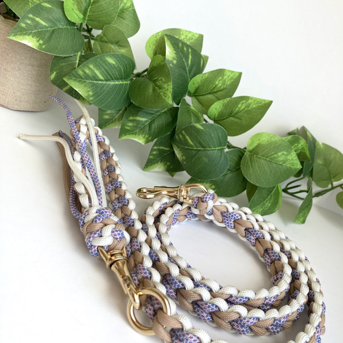 パラコードカフェリード♡ハート編み♡くすみ系♡ リード・首輪 Tries