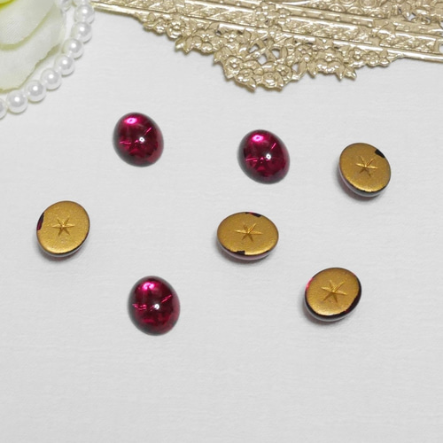 ◇ヴィンテージ・スワロフスキー / オーバルカボション / ルビー