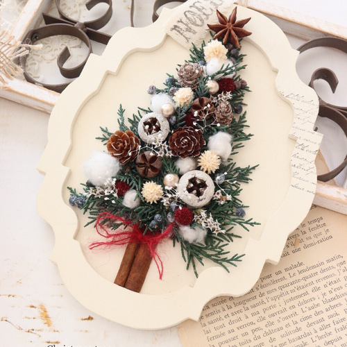 Xmas♡フラワーアレンジプレート飾り