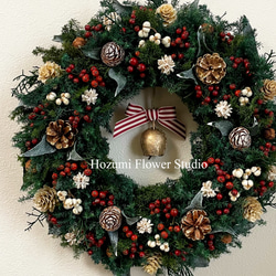 特大真っ赤なポインセチアのXmasスワッグD（約37×60センチ