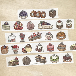 布籽生物 蛋糕 甜點 插畫 15MM 紙膠帶 第5張的照片