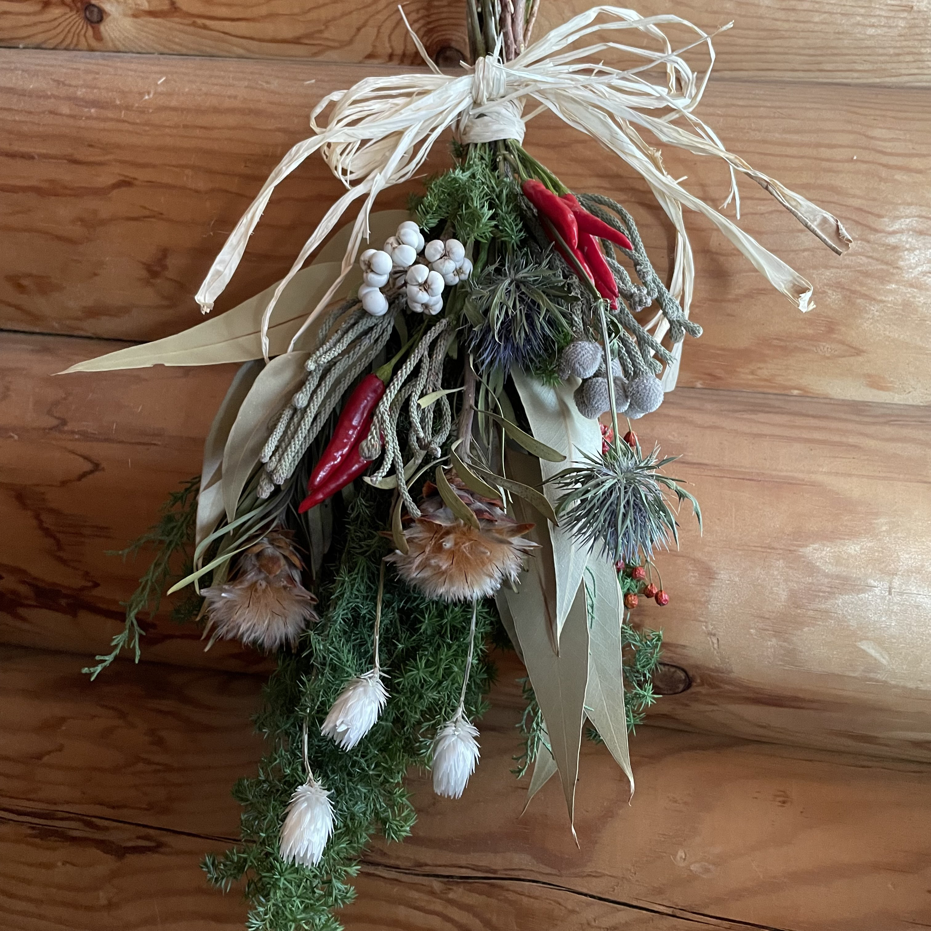 赤い実のドライフラワースワッグ お正月 インテリア プレゼントにも