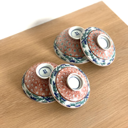 【京焼・清水焼】京都　水野春陽窯　色絵　吉祥文様　夫婦茶碗　茶碗2Pセット（３） 2枚目の画像