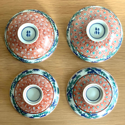 【京焼・清水焼】京都　水野春陽窯　色絵　吉祥文様　夫婦茶碗　茶碗2Pセット（３） 5枚目の画像