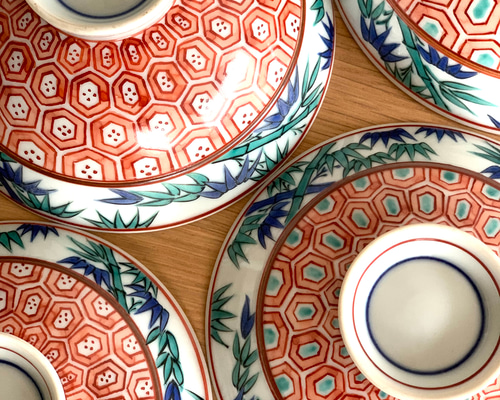 京焼・清水焼】京都 水野春陽窯 色絵 吉祥文様 夫婦茶碗 茶碗2Pセット