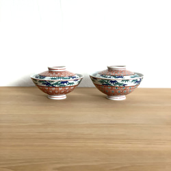 【京焼・清水焼】京都　水野春陽窯　色絵　吉祥文様　夫婦茶碗　茶碗2Pセット（３） 3枚目の画像