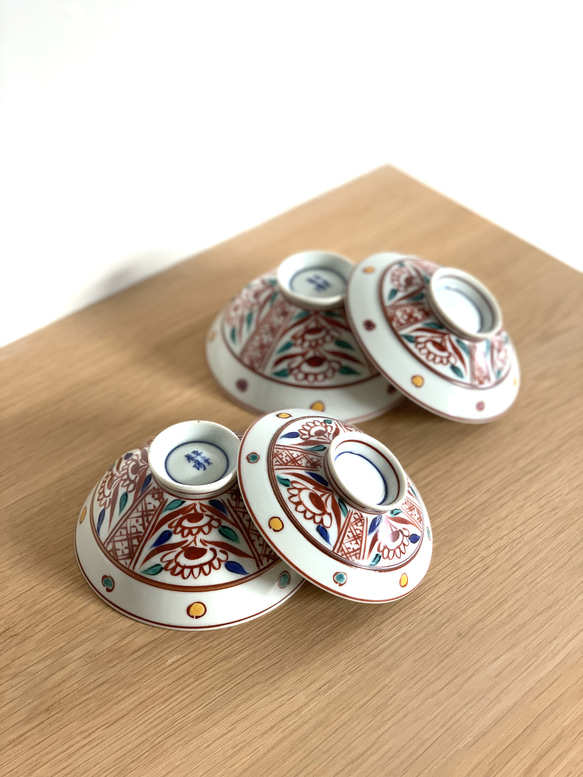 【京焼・清水焼】京都　水野春陽窯　色絵　吉祥文様　夫婦茶碗　茶碗2Pセット（４） 3枚目の画像