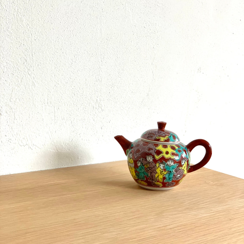 京焼・清水焼】京都 水野春陽窯 色絵 縁起物 カラフル 唐子 急須 煎茶
