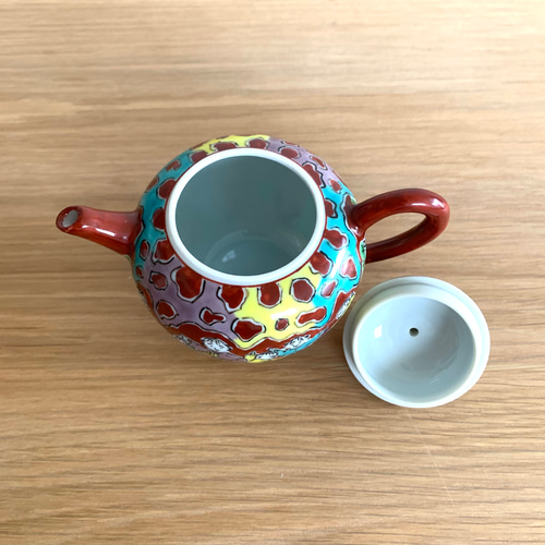 京焼・清水焼】京都 水野春陽窯 色絵 縁起物 カラフル 唐子 急須 煎茶