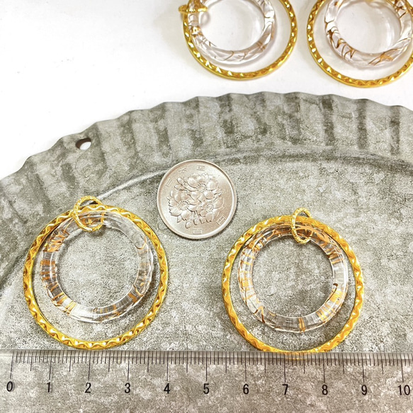 4pcs★charm・ gold line hoop（フープチャーム） 4枚目の画像