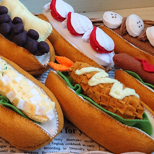 受注製作】フェルト ままごと 選べるホットドッグ おもちゃ・人形