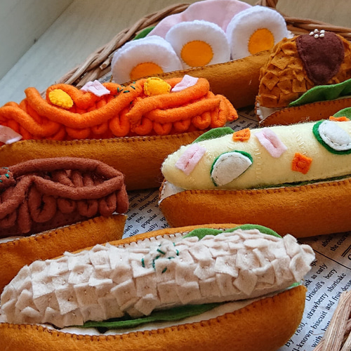受注製作】フェルト ままごと 選べるホットドッグ おもちゃ・人形