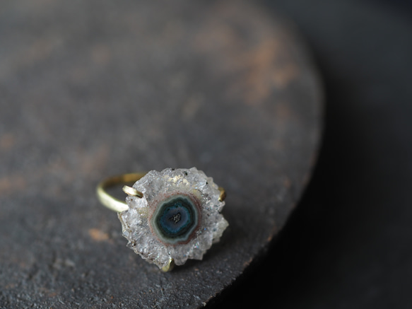 flower amethyst brass ring (shinsotsu) 11枚目の画像