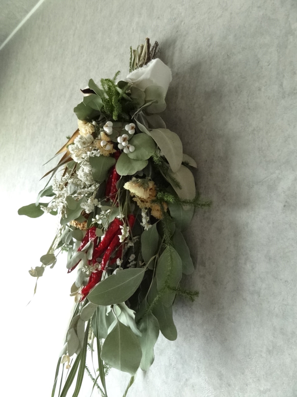 新作 特大 55x27cm クリスマス スワッグ ユーカリ ネイティブ ドライフラワー 花束 カフェ 正月 クリスマス 3枚目の画像