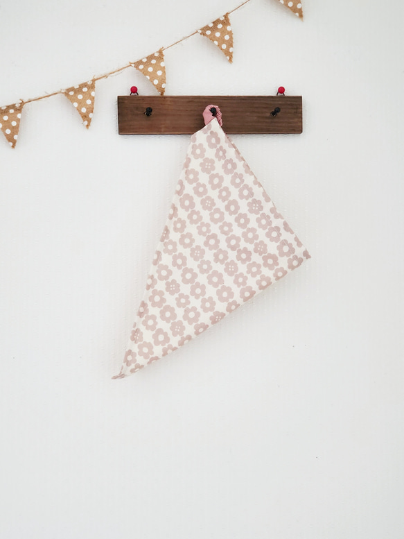 110㎝〜120cm子供用 エプロン&三角巾(花柄 ピンク) 3枚目の画像