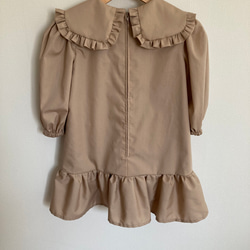 フリル襟付きワンピース　子供服　(100,110,120) ふんわり袖 3枚目の画像