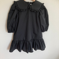 フリル襟付きワンピース　子供服　(100,110,120) ふんわり袖 4枚目の画像
