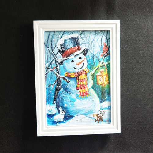 絵画 油絵 F6-083711 人物 雪国の子供たち